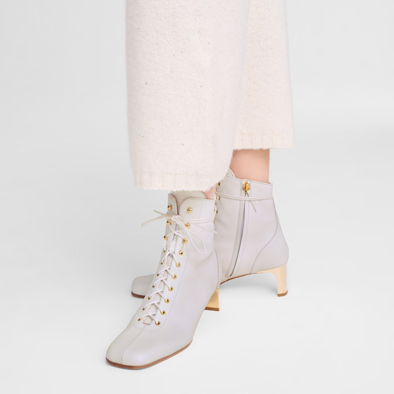 La Patineuse High heel low boots White - Leather 5