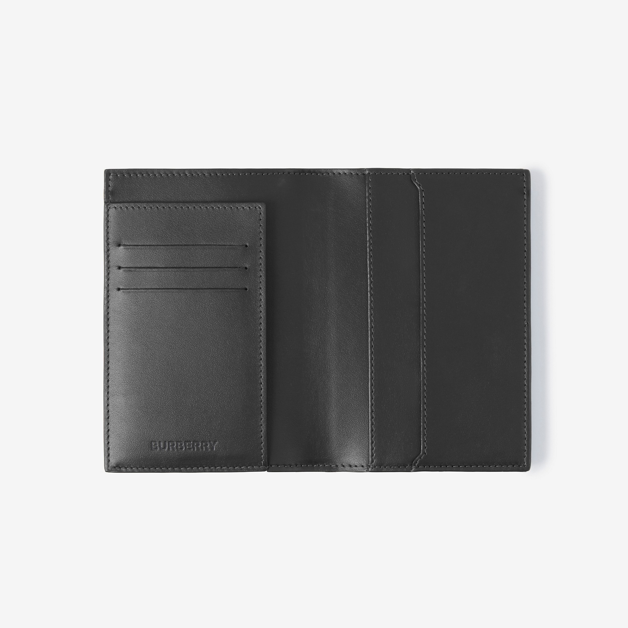 Check and Leather Passport Holder - 2