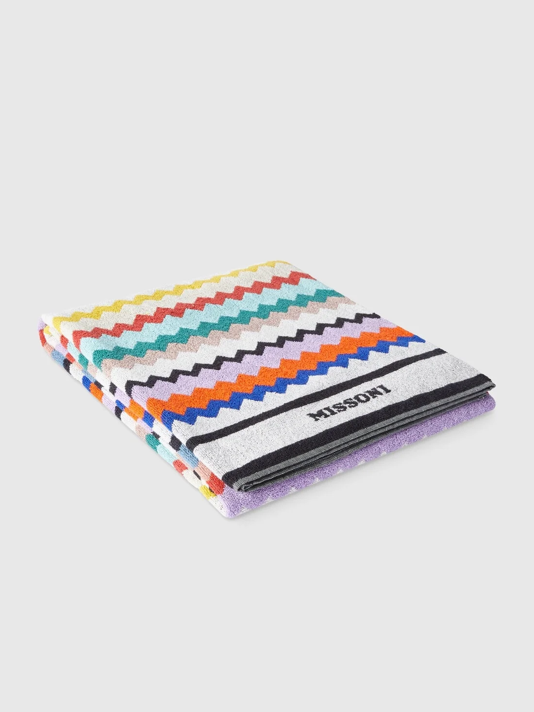 Riverbero 100x180 cm beach towel in zigzag cotton terry cloth - 1
