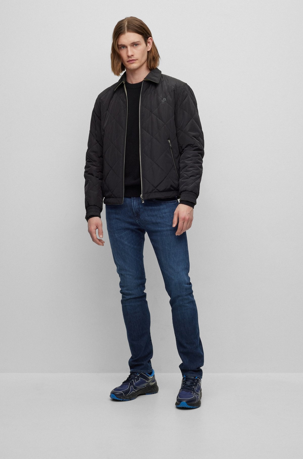 SLIM-FIT JEANS IN DARK-BLUE ITALIAN LIGHTWEIGHT DENIM - 3