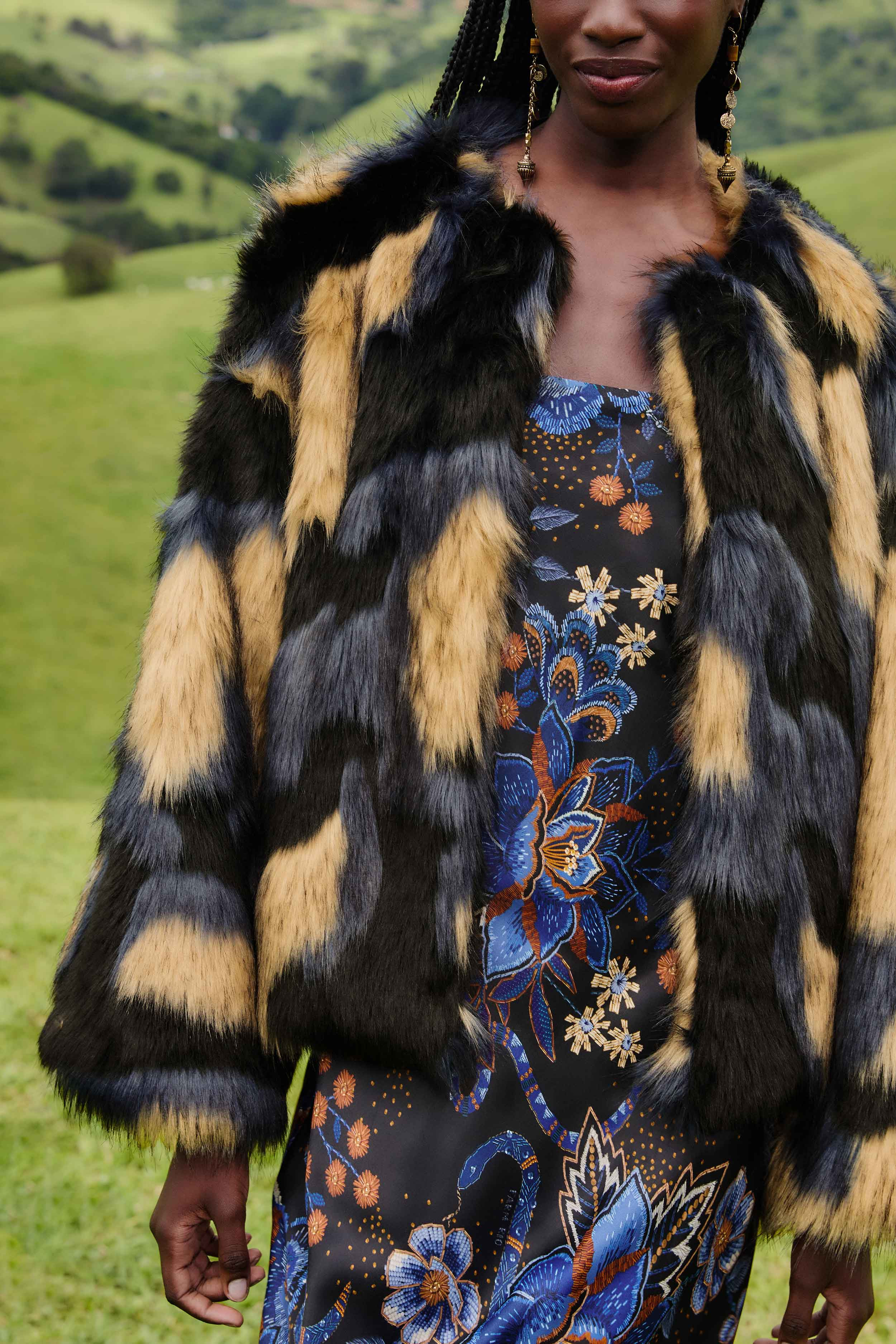 Multicolor Fur Coat - 5
