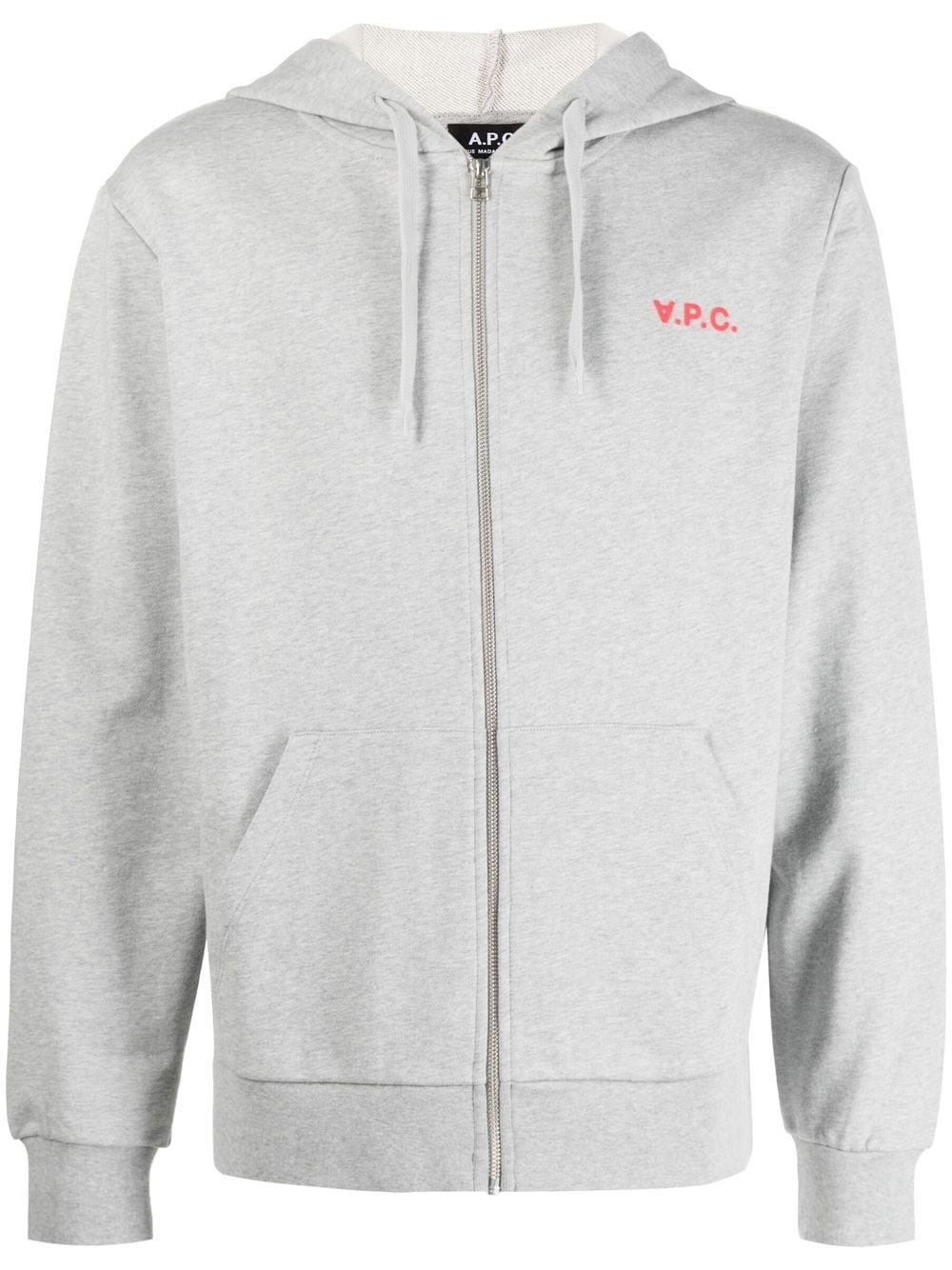 logo-print zipped hoodie - 1