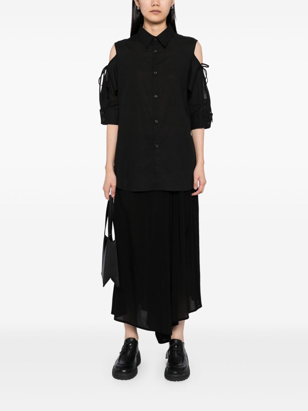 asymmetric-shoulder shirt - 2