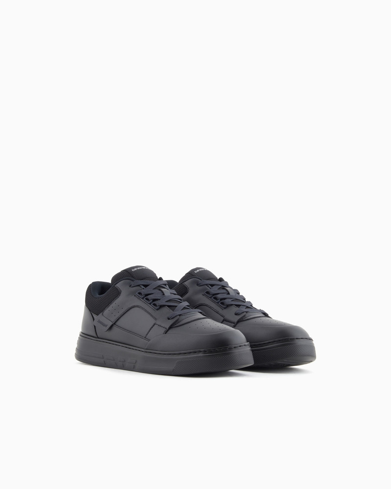 LEATHER SNEAKERS WITH MESH DETAILS 2