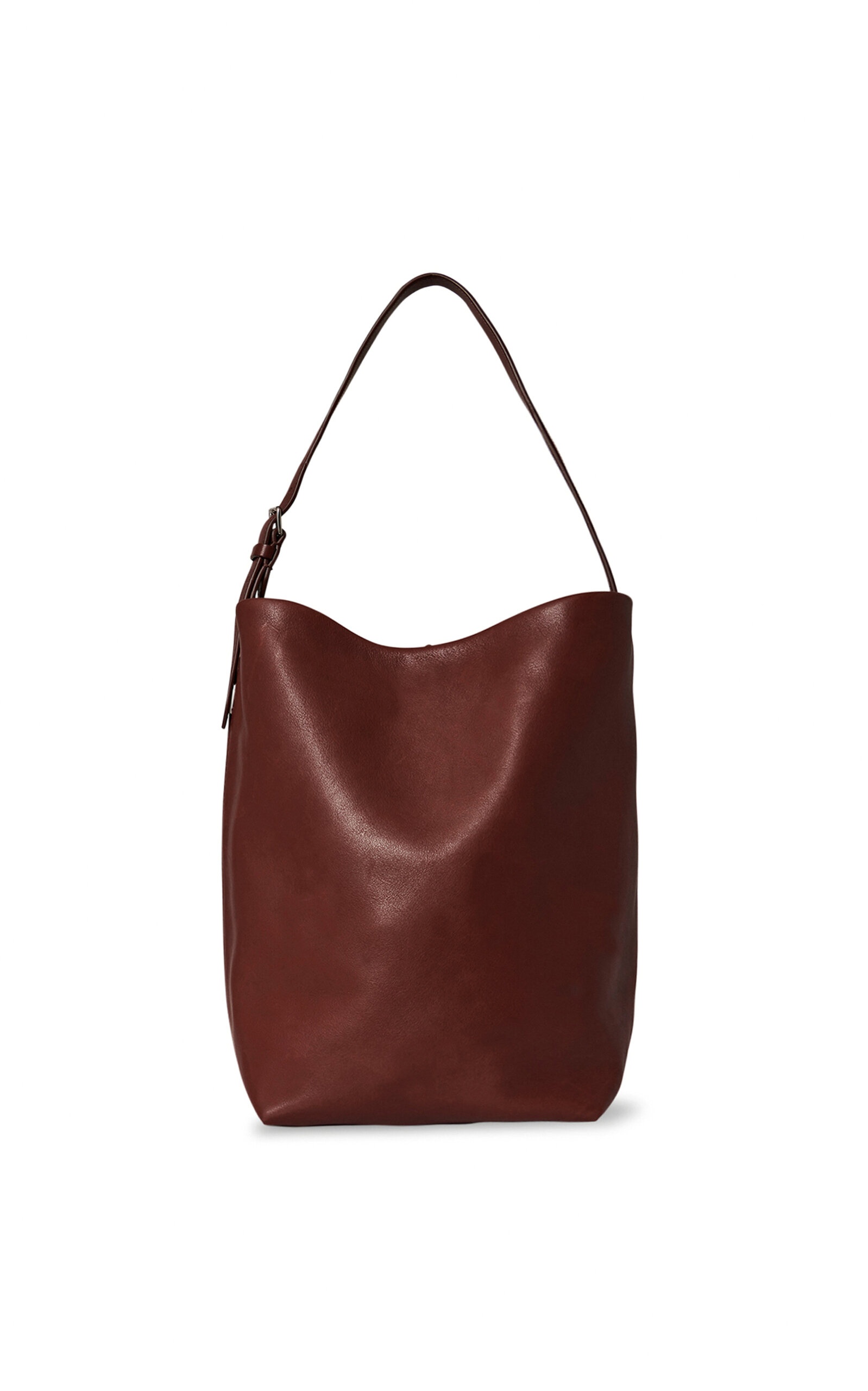 Medium N/S Leather Tote Bag brown - 1