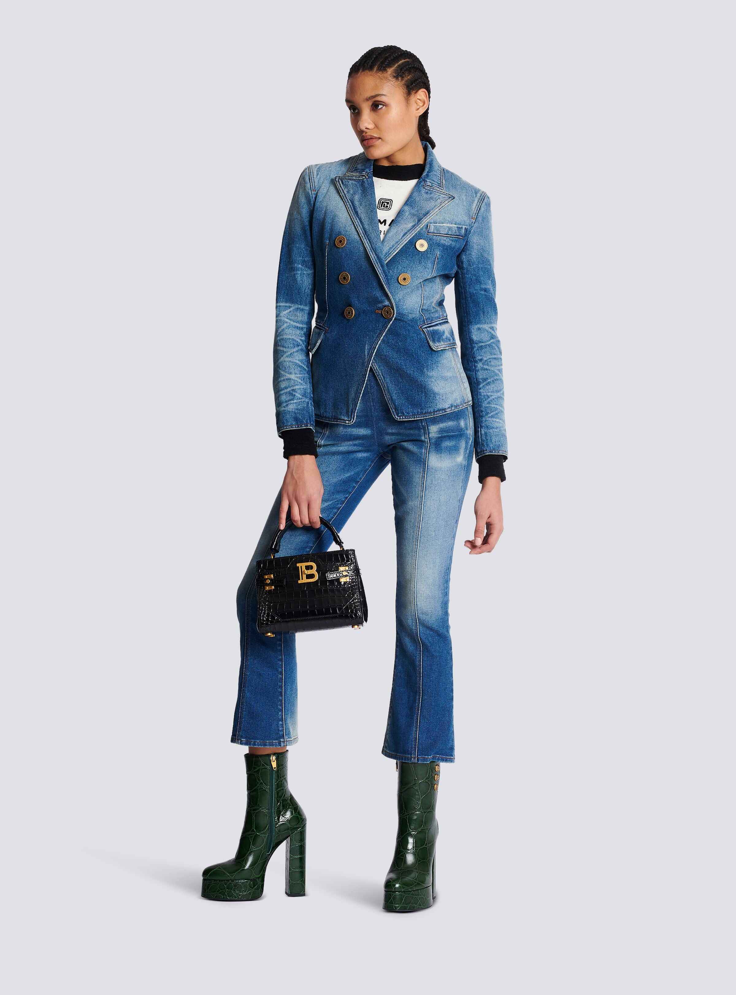 6-button denim jacket - 2