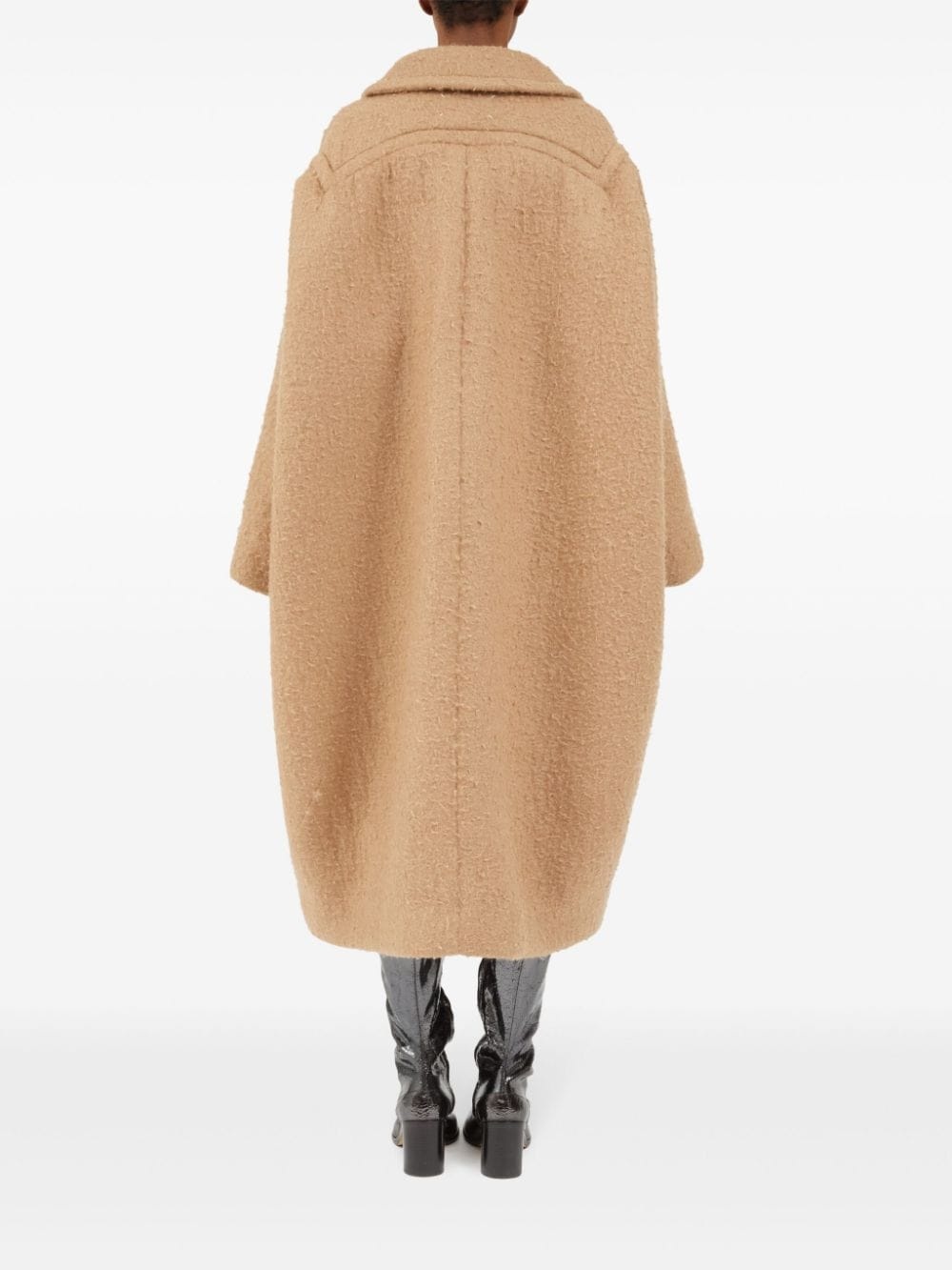 oversized effect bouclé mohair coat - 4