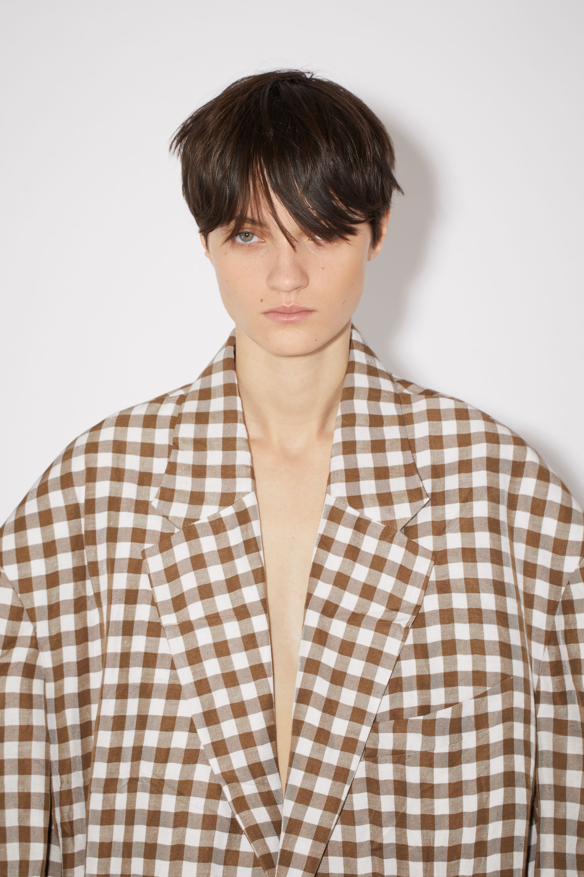 Relaxed fit suit jacket - Brown - 5