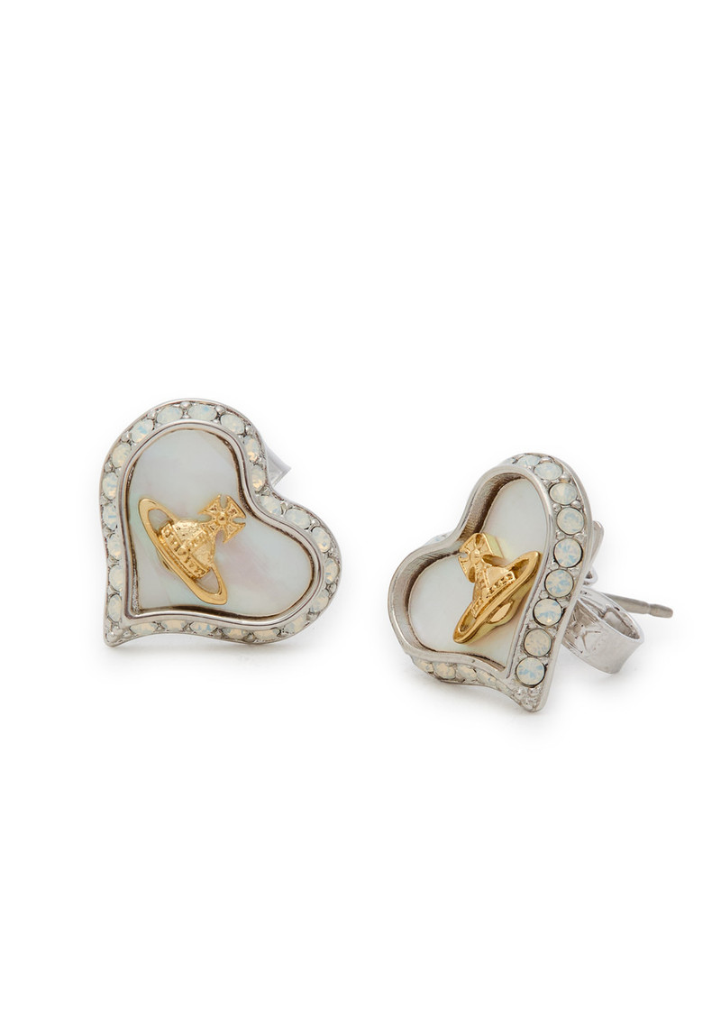 Vivienne Westwood Petra Heart Crystal-embellished Stud Earrings 3