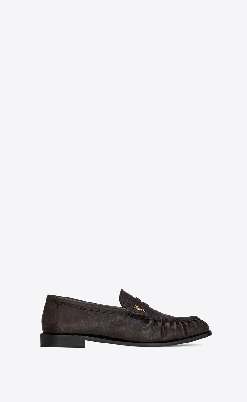 SAINT LAURENT le loafer penny slippers in eel outlook