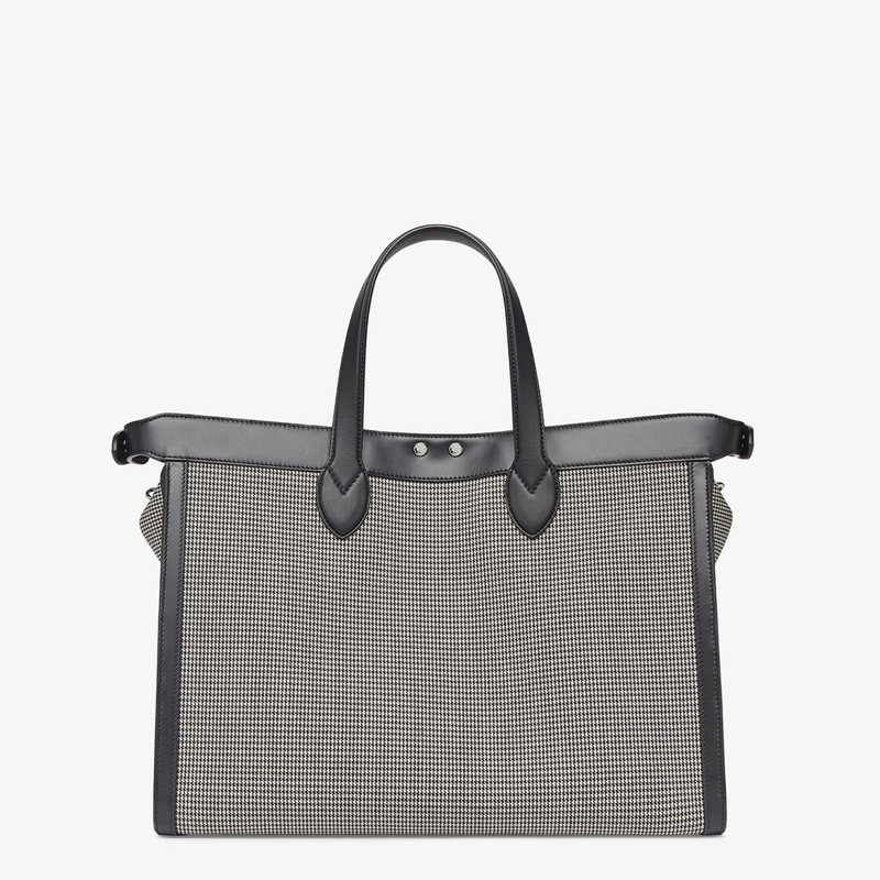 Peekaboo ISeeU Forty8 bag made of fabric with a black and white houndstooth micro motif embellished  4