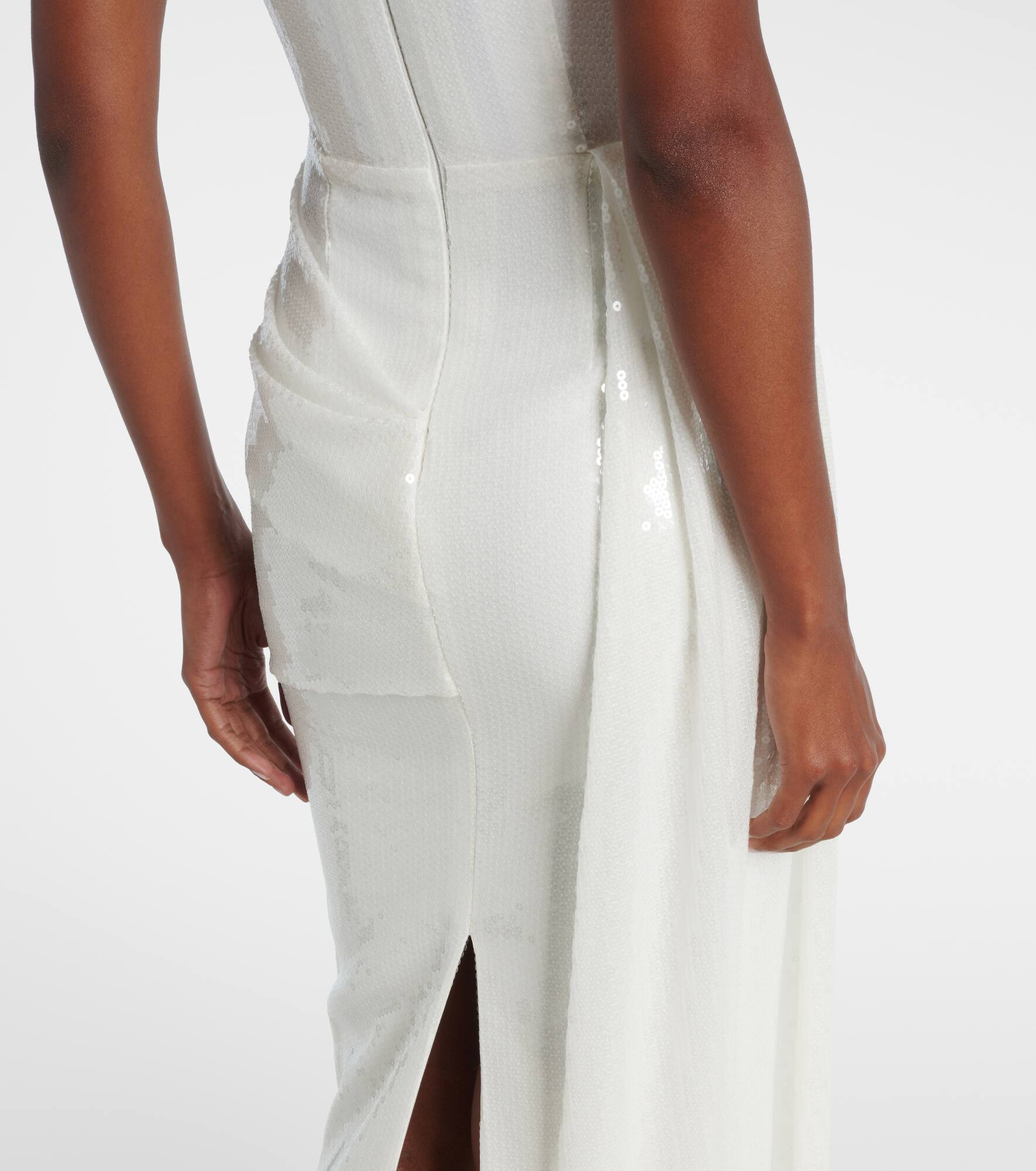 Bridal sequined strapless bustier gown - 6