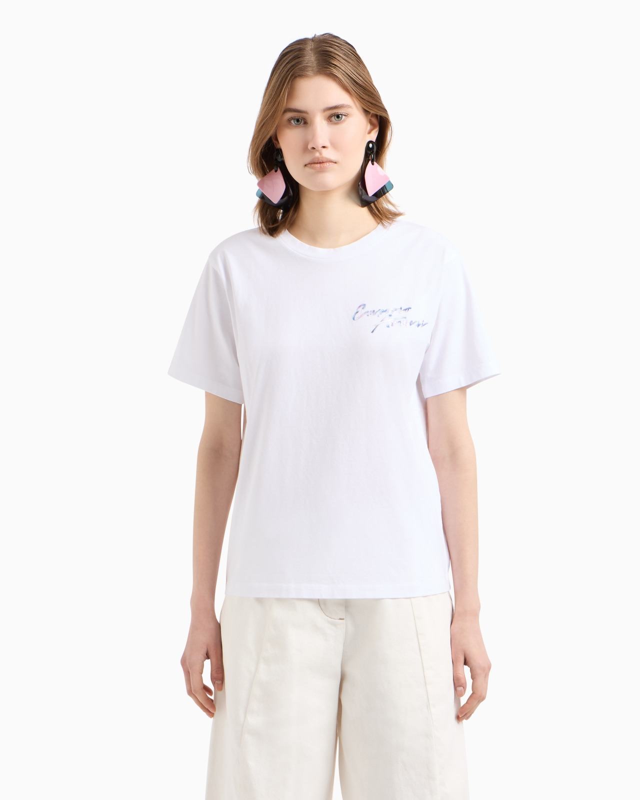 JERSEY T-SHIRT WITH MULTICOLOURED LOGO EMBROIDERY - 4
