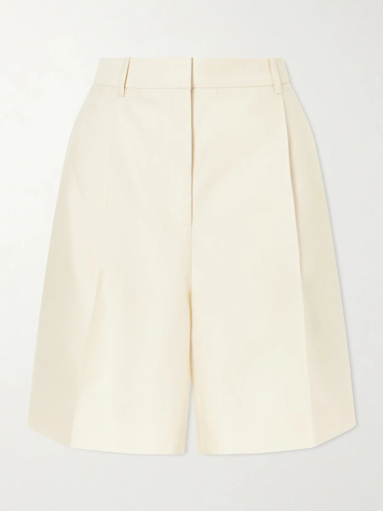Auggie Pleated Wool And Silk-blend Shorts - 1