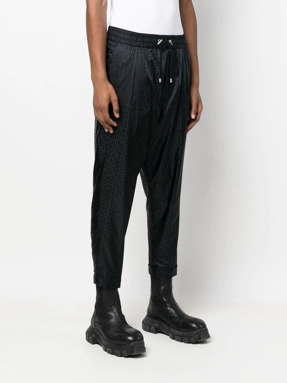 monogram-print tapered trousers - 3