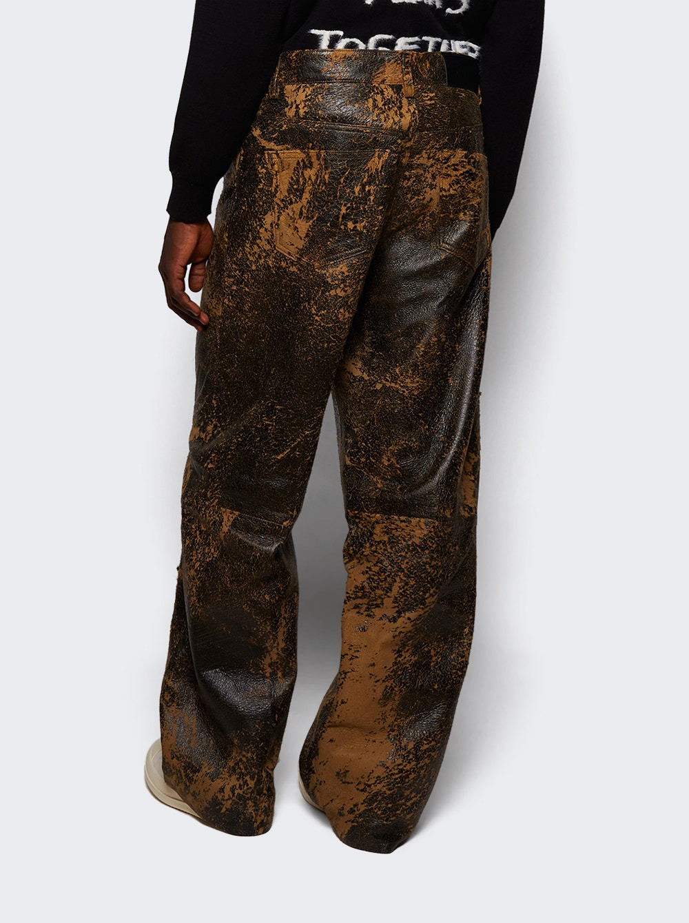 Aged Leather Venice Jeans Brown - 4