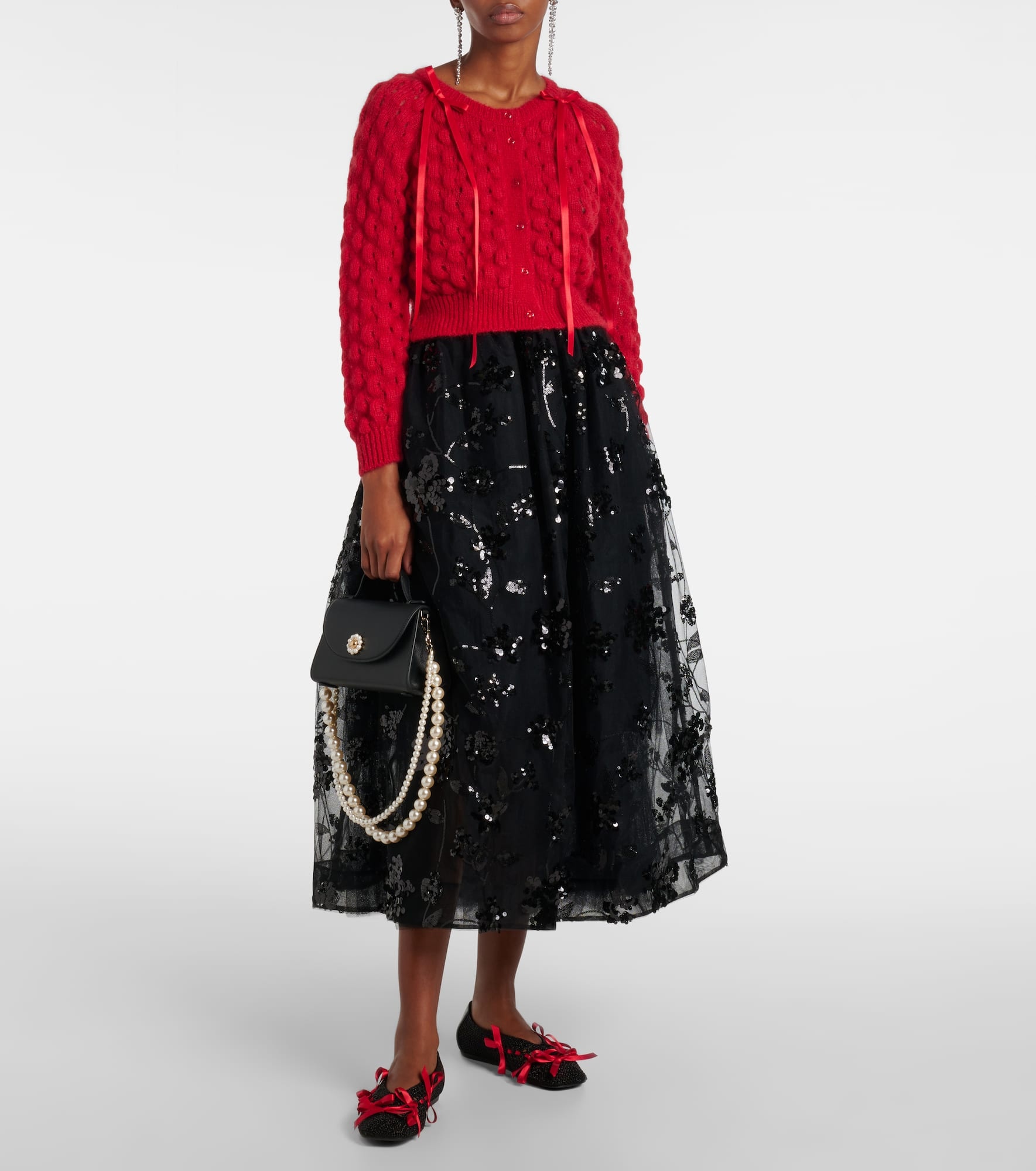 Sequined tulle midi skirt - 2