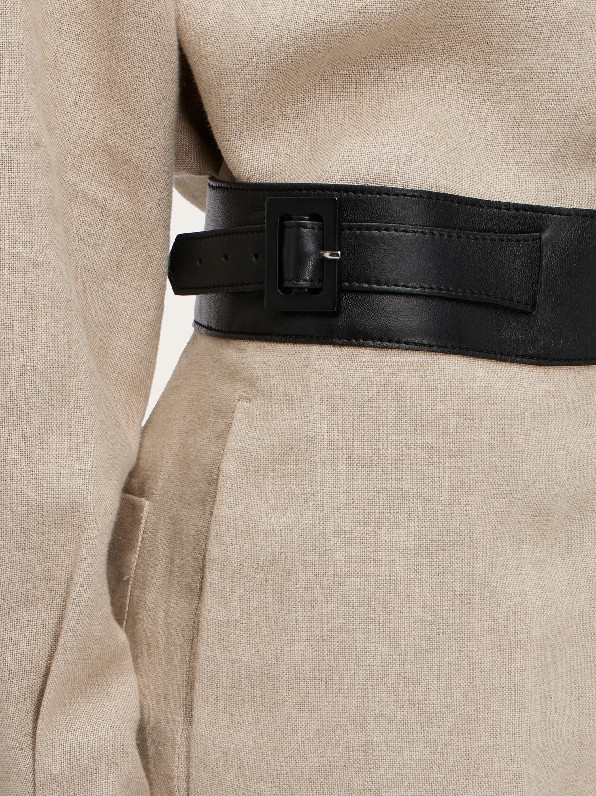 Linen trouser with eco-leather belt - 7