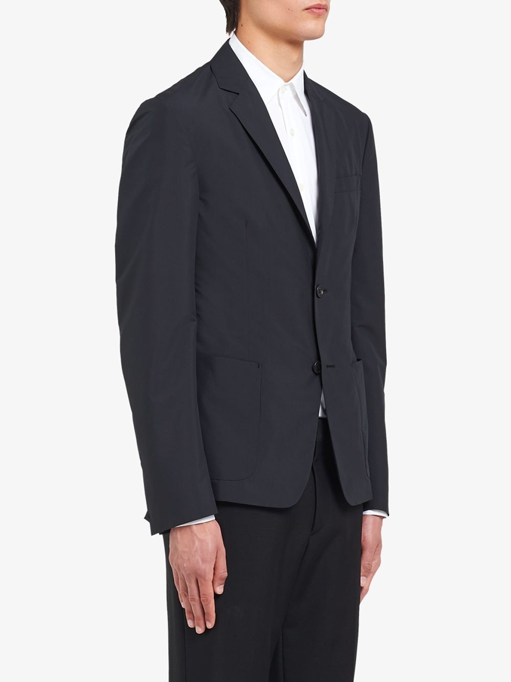 technical poplin single-breasted jacket - 3