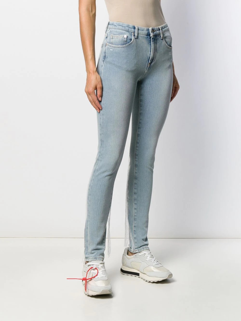 embroidered details skinny jeans - 3