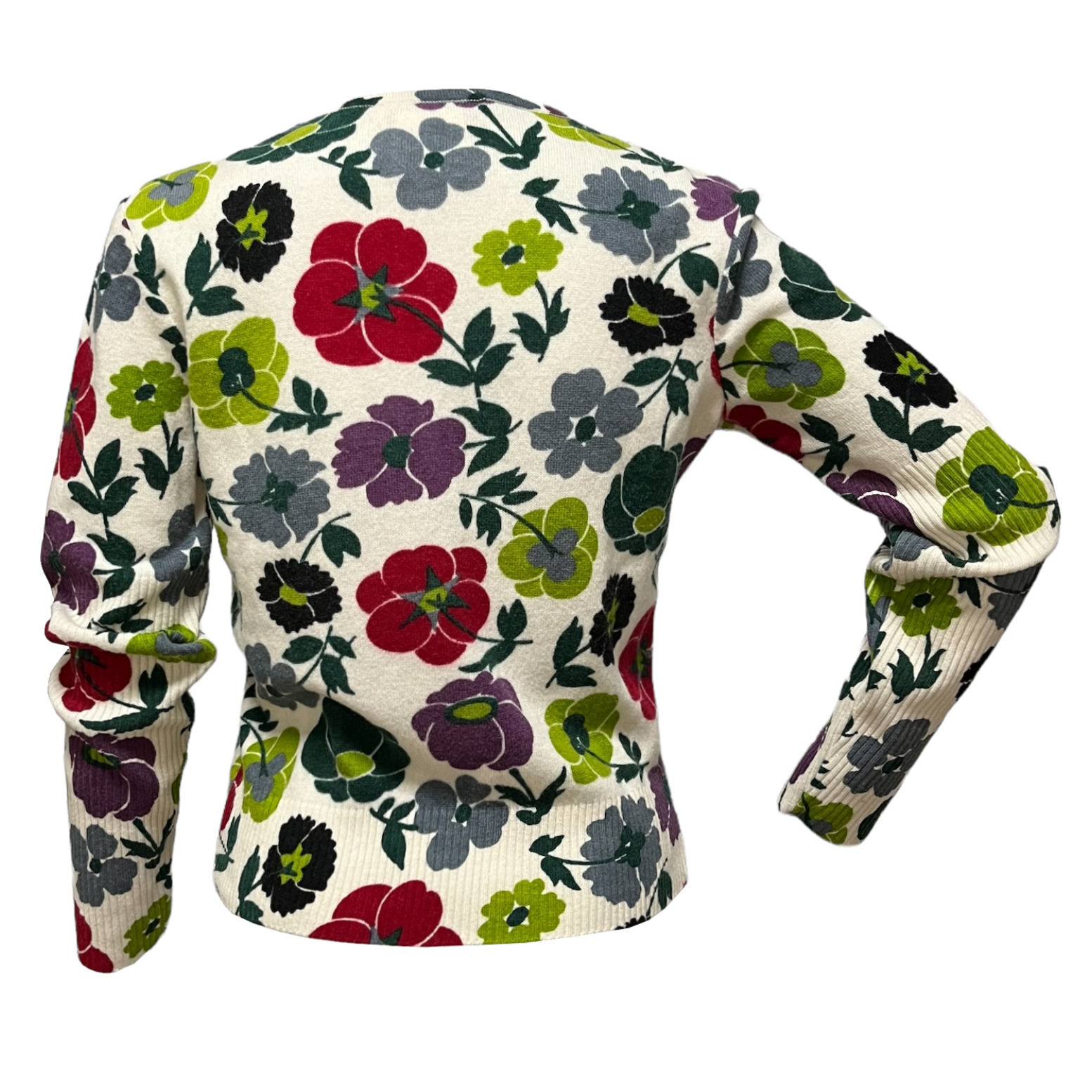 CHRISTIAN DIOR Fall Winter 2001 Floral Print Knit Cardigan - 2