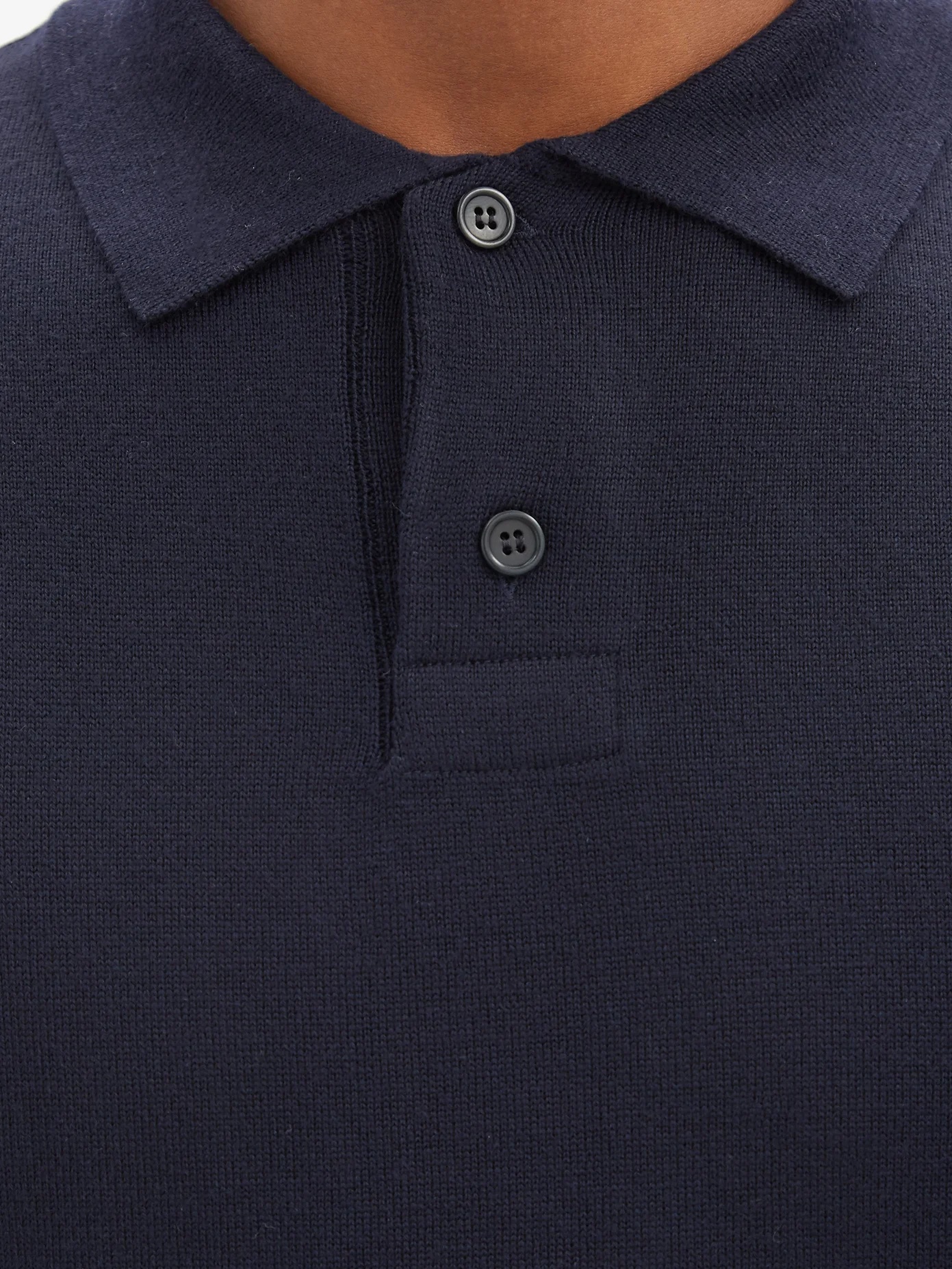 Jerry merino-wool knitted polo top - 3