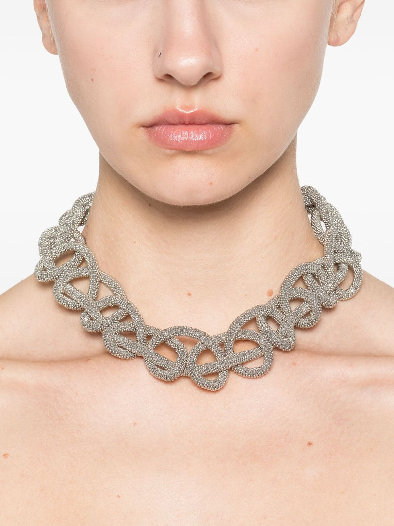 FABIANA FILIPPI chain-effect rhinestone necklace outlook