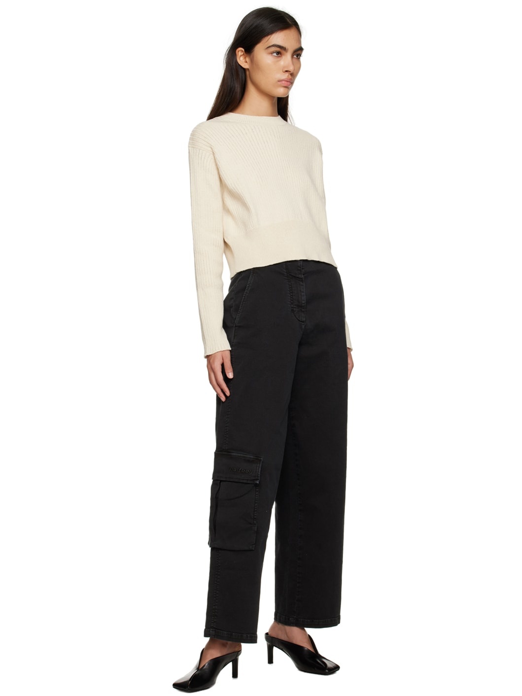 Black Cargo Trousers - 4