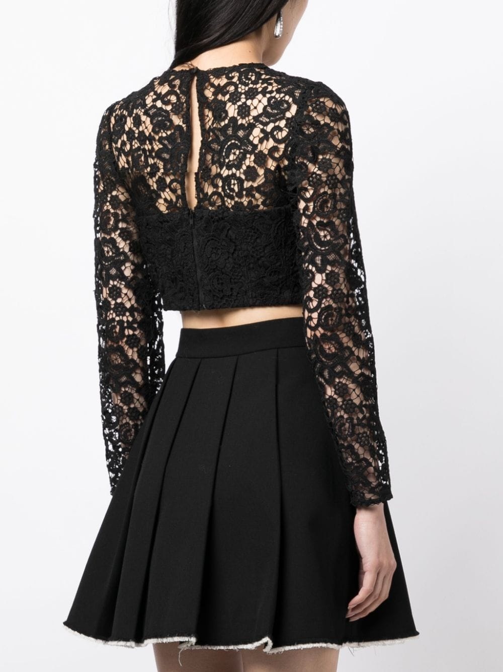 corded-lace crop top - 4