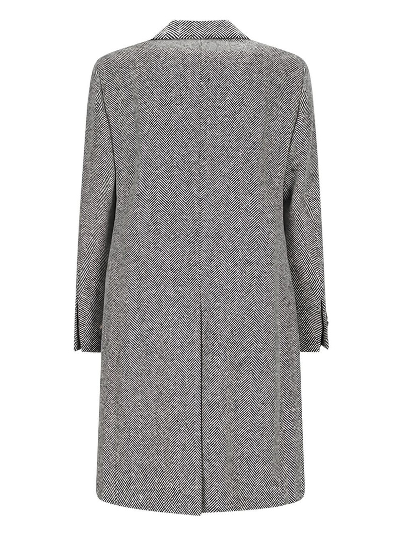 LARDINI herringbone button-up coat outlook