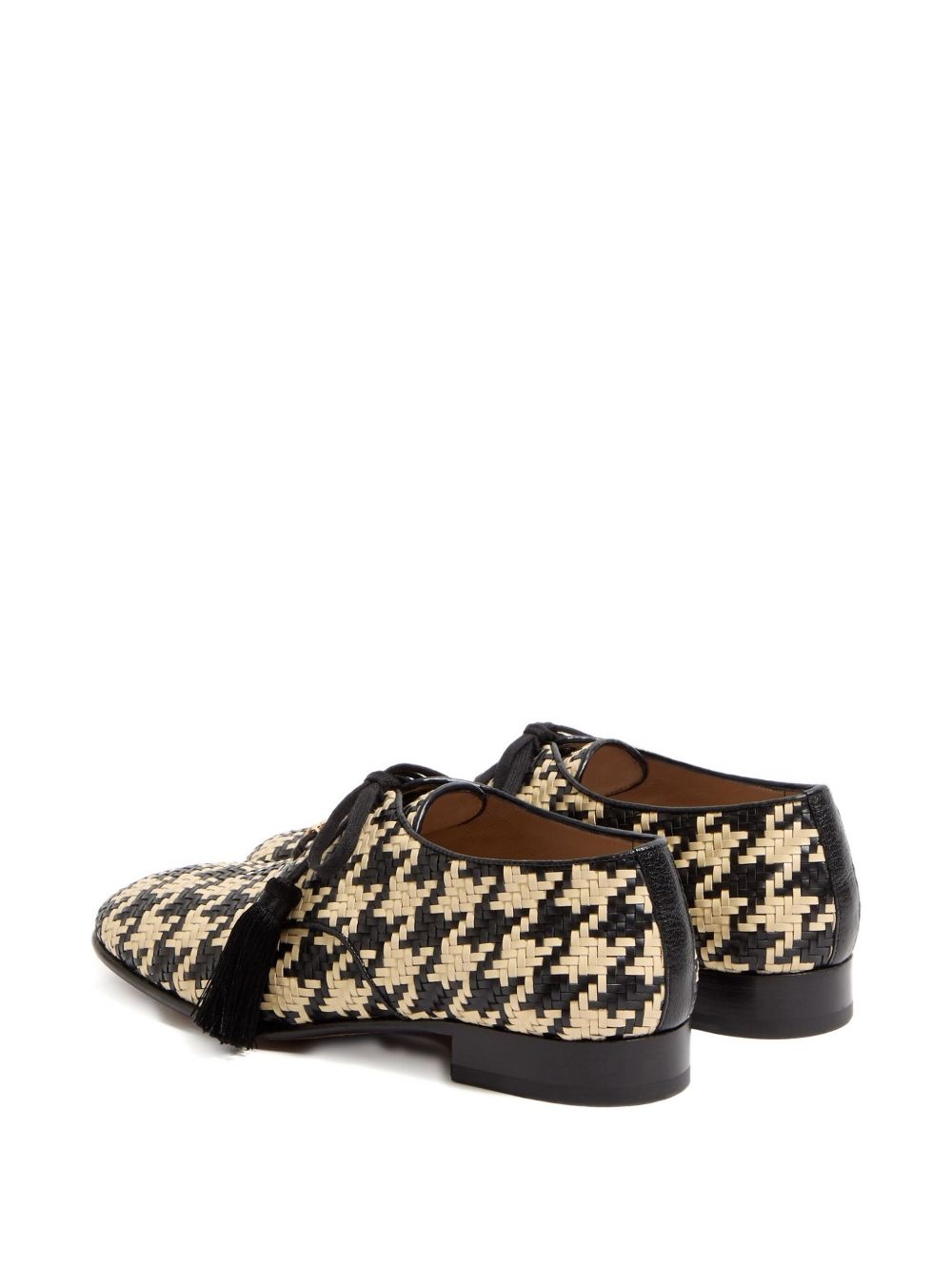 tassel-detail houndstooth loafers - 5