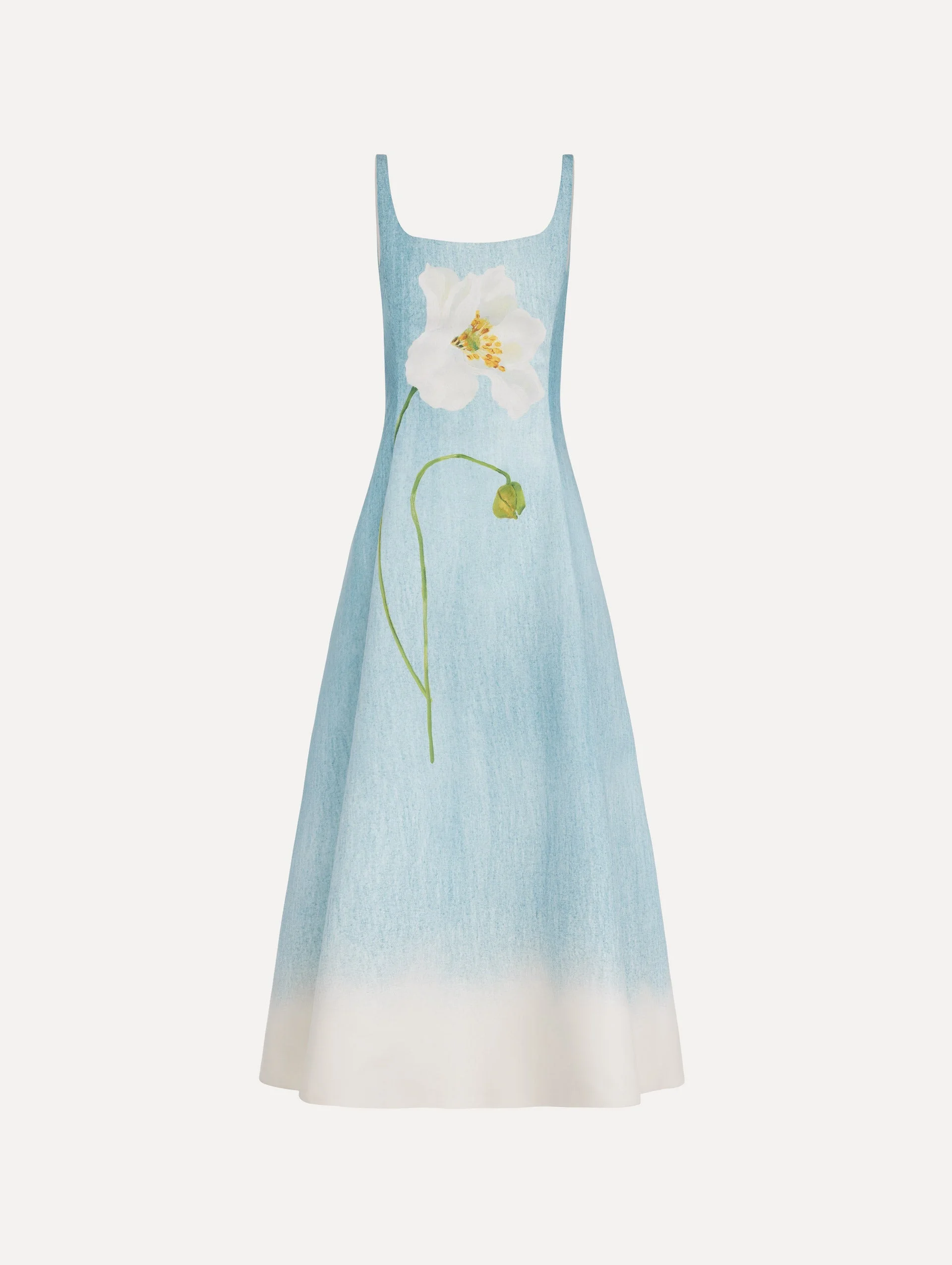 OMBRÉ PEONY FAILLE DRESS - 1