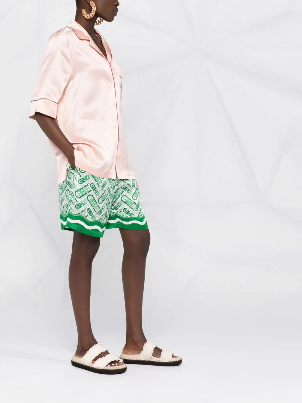 logo-embroidered pyjama-style shirt - 6