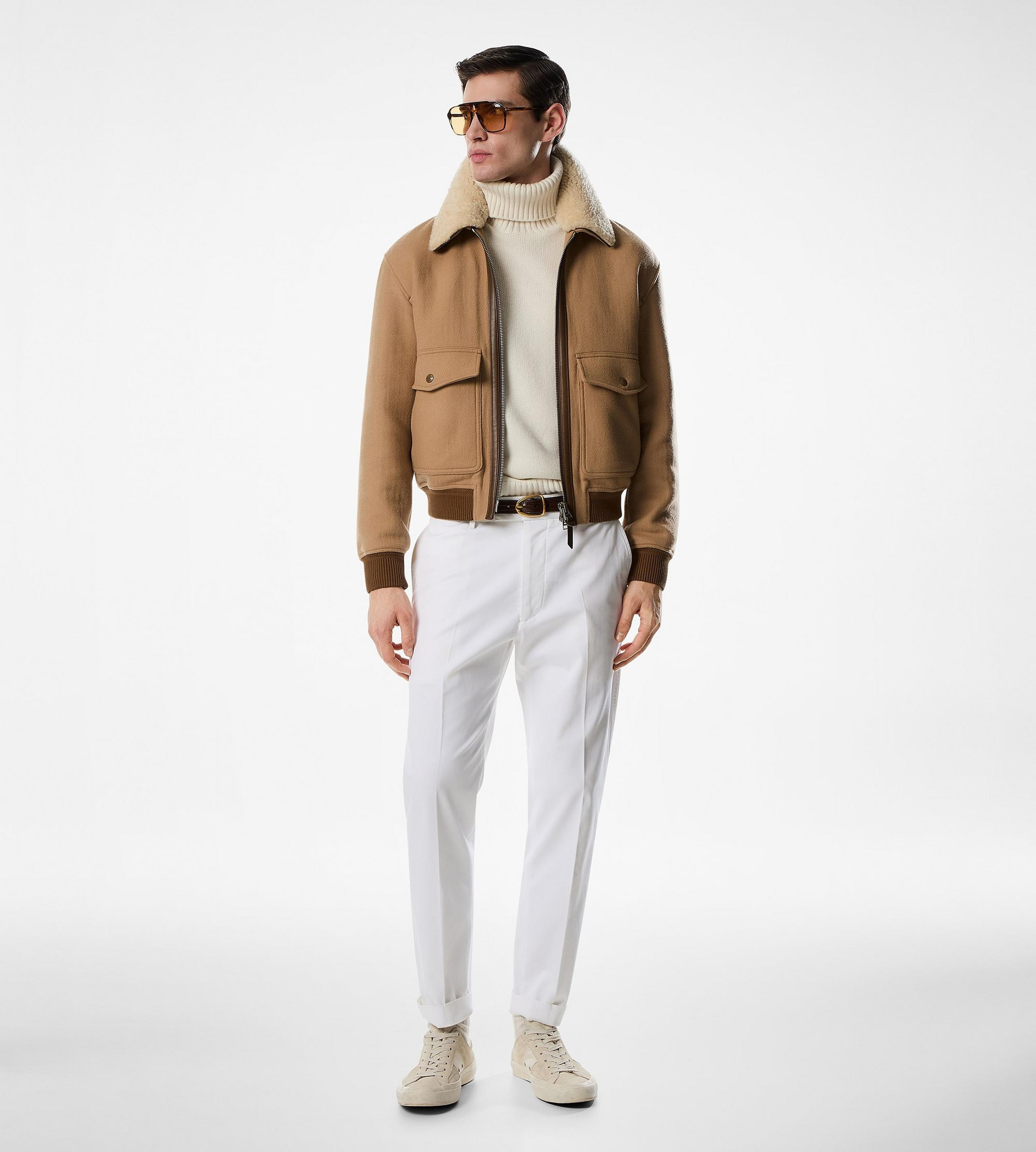 DOUBLE SPLITTABLE SHEARLING COLLAR BLOUSON - 3