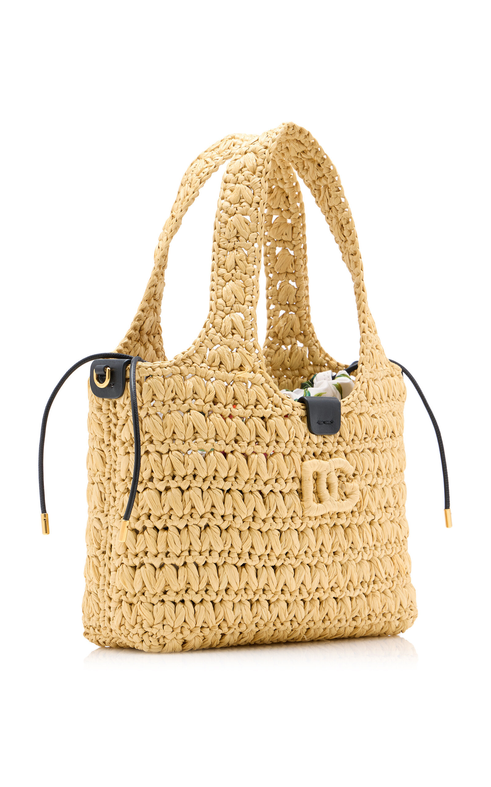 Crocheted Raffia Shoulder Bag neutral - 4