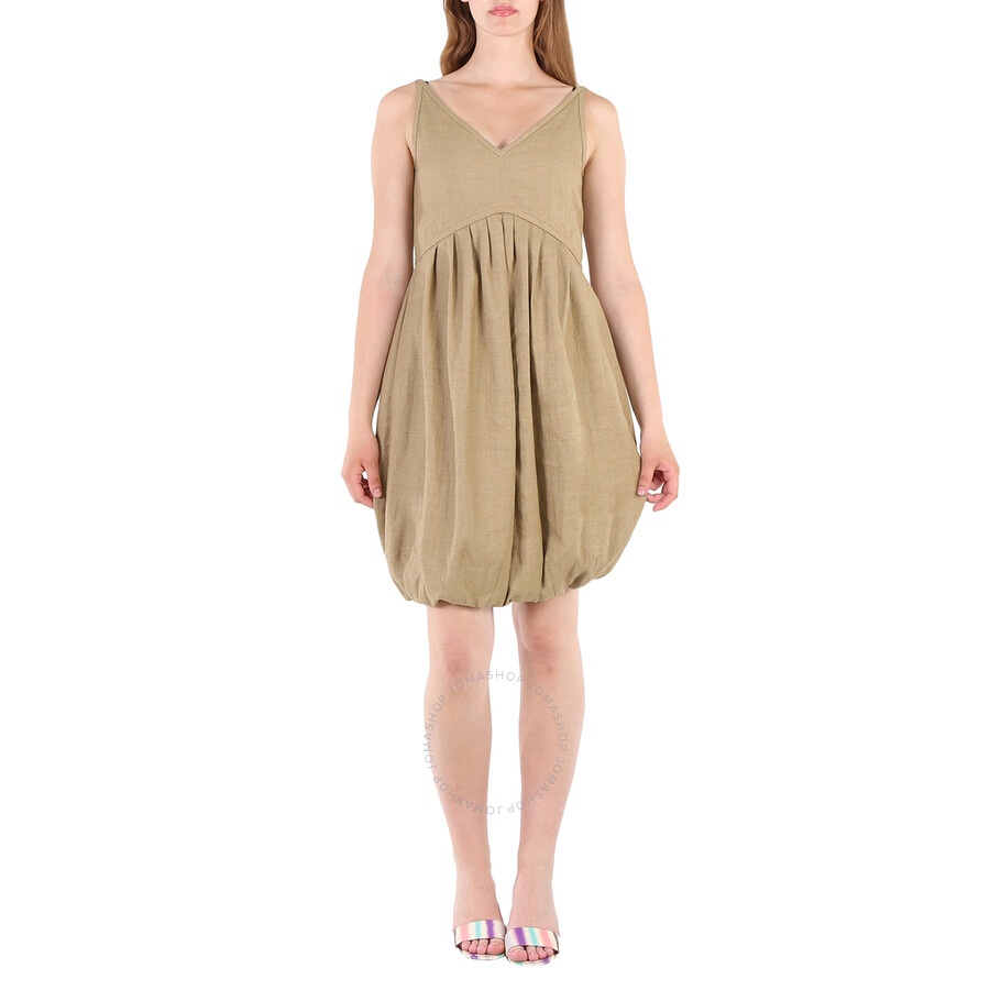 Burberry Honey Linen Blend Bubble Hem Dress - 4