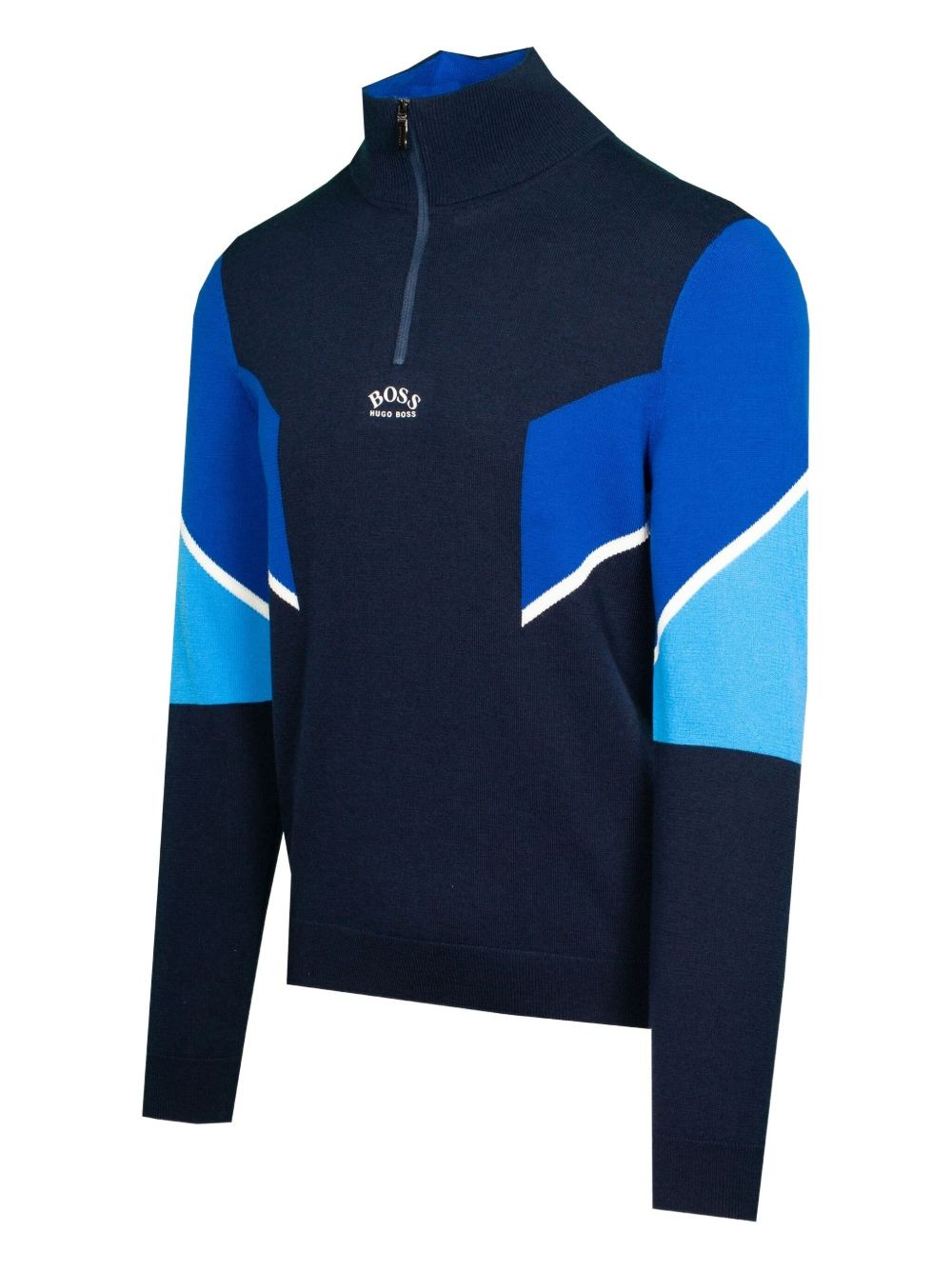 quarter-zip colour-block sweater - 3