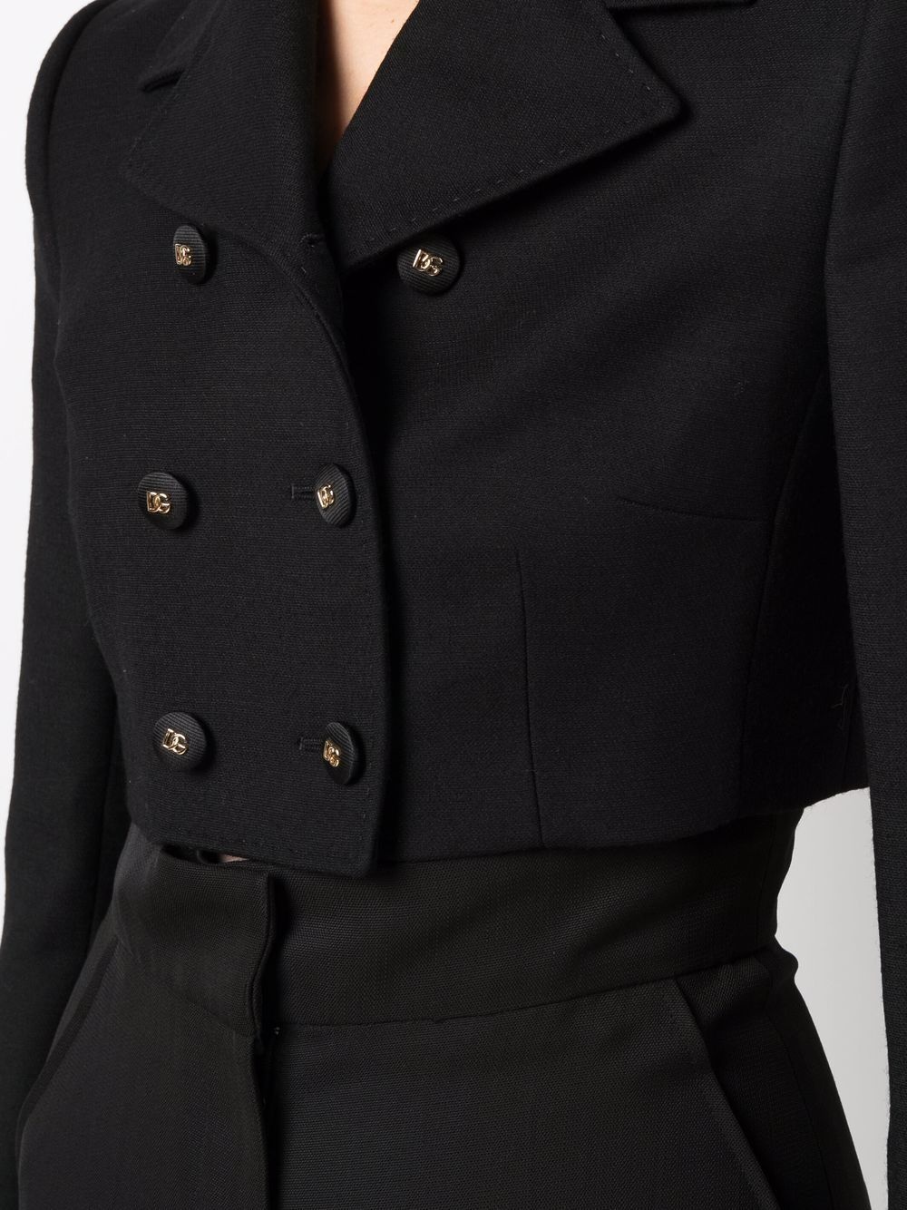 double-breasted cropped jacket - 5