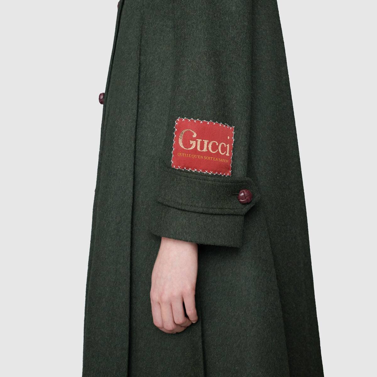 Wool alpaca coat with Gucci label - 5