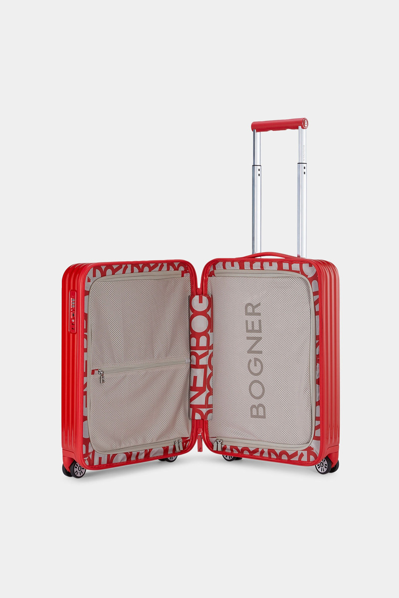 Piz small hard shell suitcase in Red 5