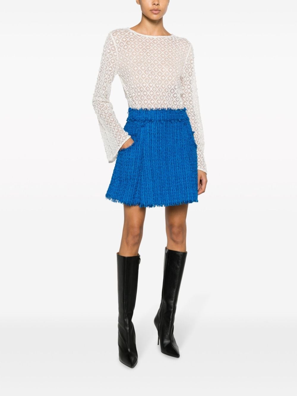 pleated tweed miniskirt - 2