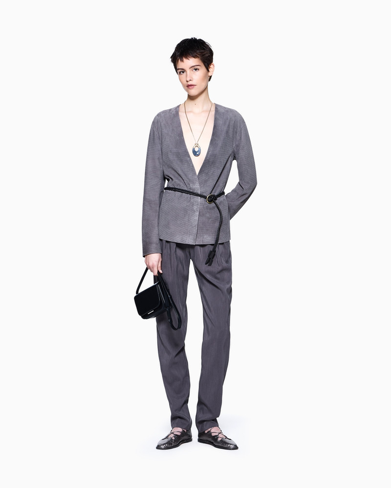 SUEDE-LAMBSKIN SHIRT JACKET WITH CHEVRON PRINT 2