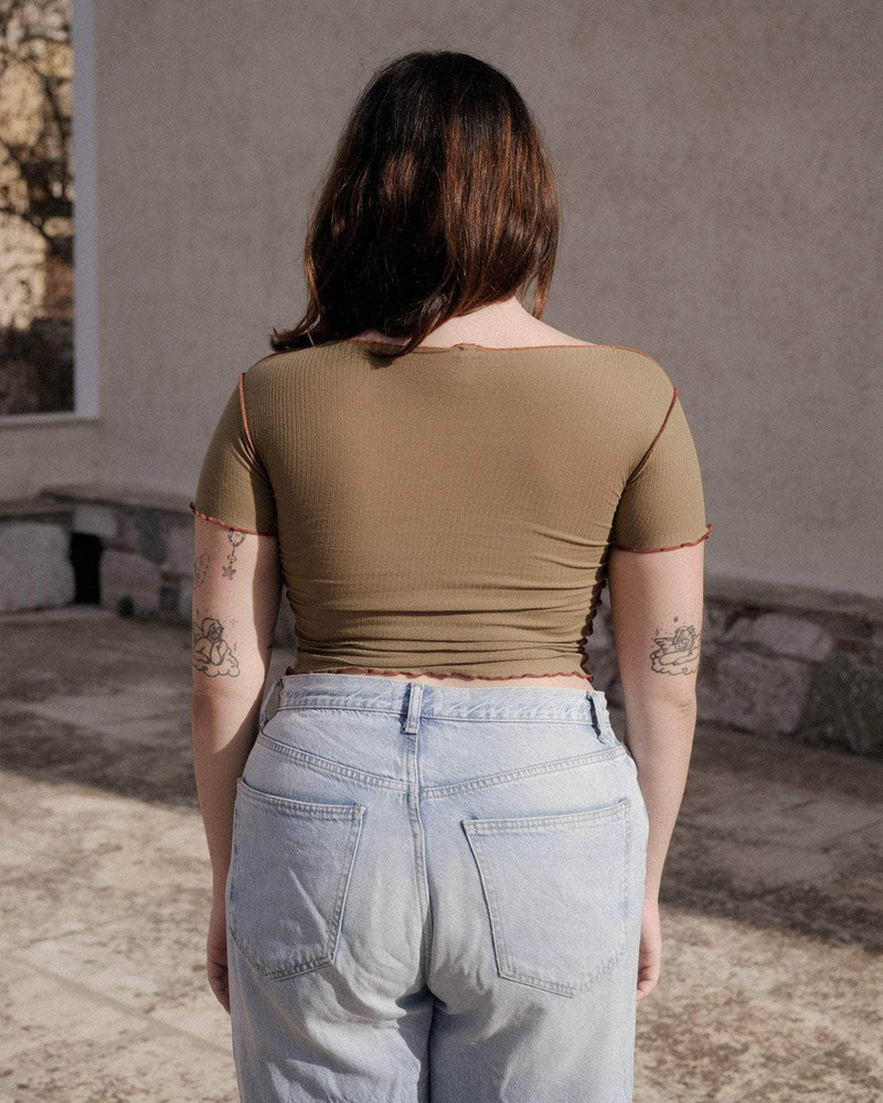 BASERANGE Vein Tee Shirt - Fine Organic Cotton Rib outlook