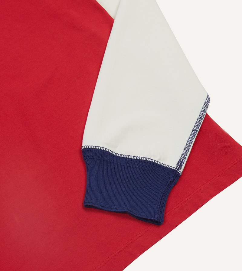 Red and Ecru Long Sleeve Raglan T-Shirt 4
