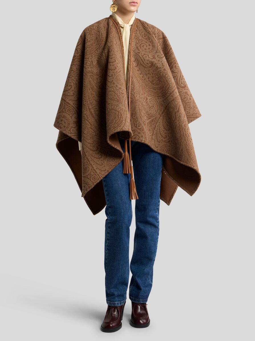 WOOL AND CASHMERE JACQUARD CAPE - 3