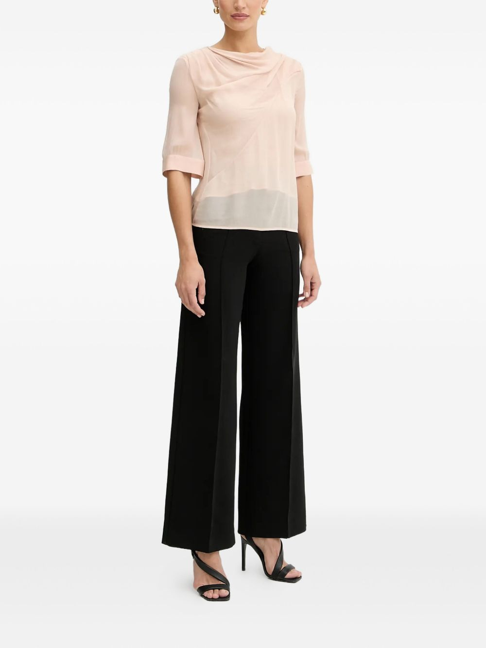 draped cowl-neck blouse - 2