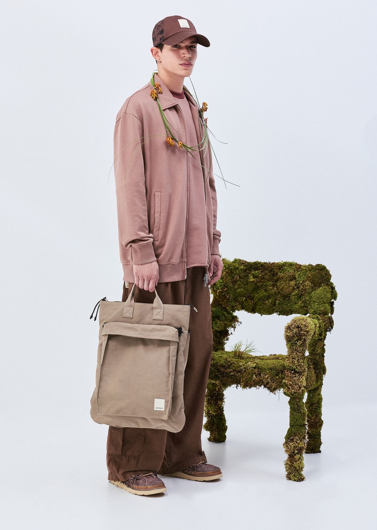 Emporio Armani Sustainability Values Capsule Collection garment-dyed organic poplin cargo trousers - 6