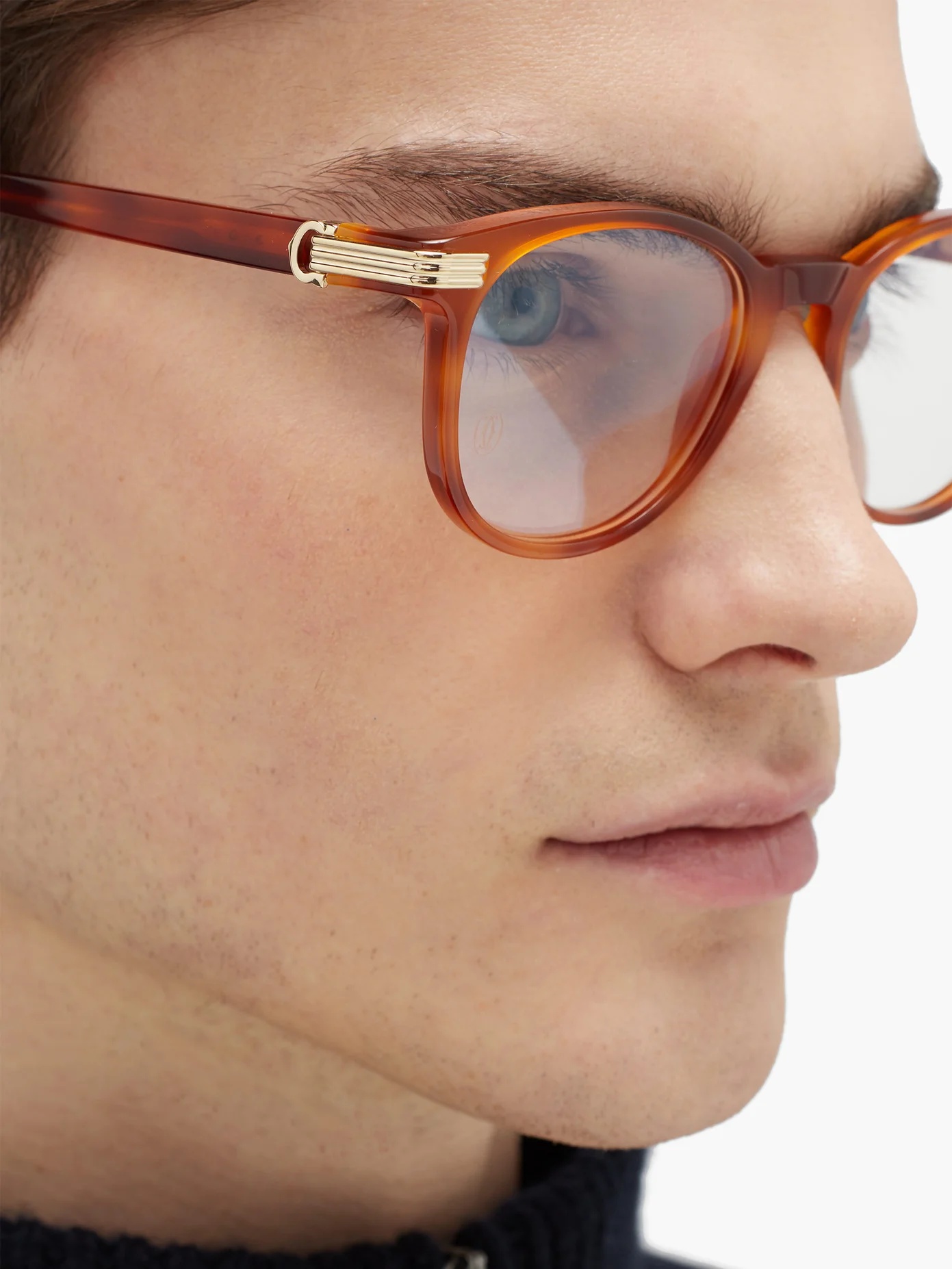 Havana round tortoiseshell-acetate glasses - 3