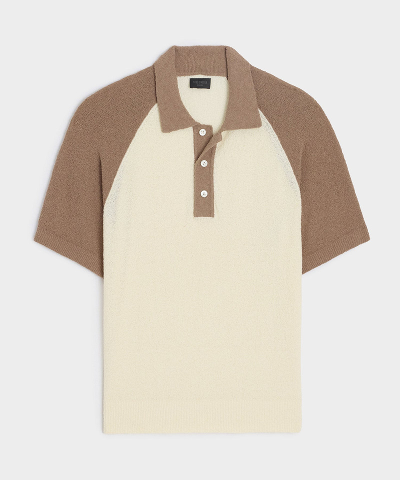 Raglan Bouclé Sweater Polo 1