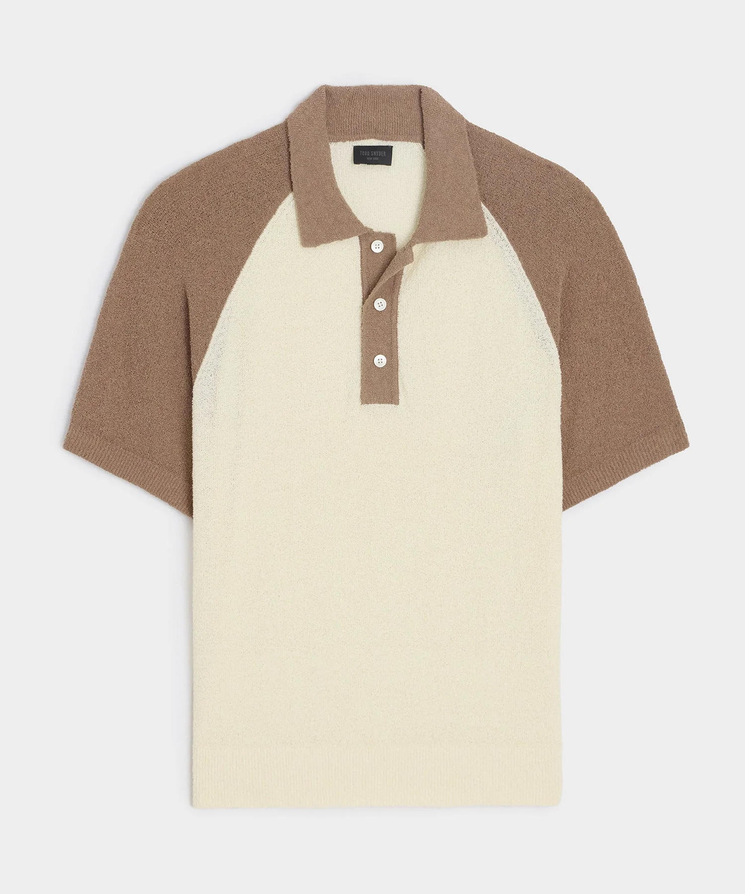 Raglan Bouclé Sweater Polo - 1